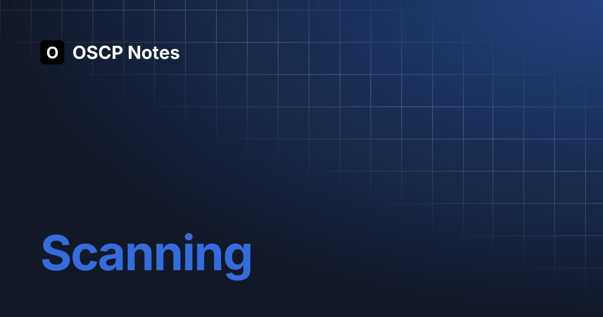 Scanning oscp notes